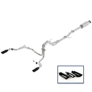 Ford F-150 Performance Exhaust - Rear - Ford Racing - Extreme Cat Back with Dual Rear Exit - Black Chrome - `15-`18